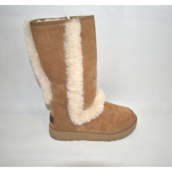 New Ugg Sundance Genuine Shearling Waterproof Boot Chestnut Size 6 1017511 DD147 - Picture 5 of 9